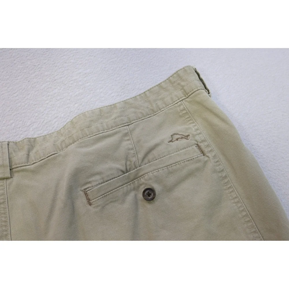Tommy‎ Bahama Cargo Shorts Mens 44 Khaki Tan Tencel Cotton Stretch Excellent